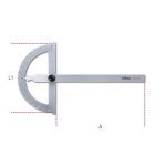 Beta 1676 120 Stainless Steel Protractor - 120 x 80mm