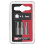 Facom EH102.5.J3 3 pce. 1/4" Dr.25mm Metric Hexagon Socket Hexagon Bits - 2.5mm