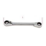 Beta 195P Metric Bi Hex Offset Reversible Double Ring Ratcheting Spanner Wrench 12x13mm