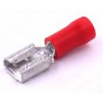 6.3mm FEMALE SPADE ELECTRICAL TERMINALS, RED