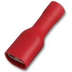 6.3mm FULLY INSULATED FEMALE SPADE ELECTRICAL TERMINALS, RED.