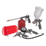 Sealey SA33G  5 Pce Air Tool Kit - Spray/Blow/Paraffin Gun,Tyre Inflator &; Hose