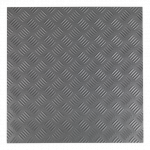 Sealey FT1S Vinyl Floor Tile with Peel & Stick Backing - Pack of 16 Tiles - Silver "Treadplate" design