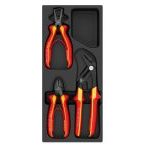Facom MOD.VEA0 3 Piece 1000V VDE Insulated Plier Set Supplied in Plastic Module Tray