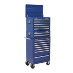 Sealey APSTACKTC Topchest, Mid-Box &amp; Rollcab Combination 14 Drawer with Ball Bearing Slides - Blue