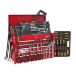 Sealey AP225COMBO Topchest 5 Drawer with Ball-Bearing Slides - Red &; 230pc Tool Kit