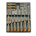 Beta T160 11 Piece Stubby & Standard Slotted Screwdriver Set in Plastic Module Tray