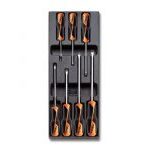 Beta T198 7 Piece Slotted & Pozi Screwdriver Set in Plastic Module Tray