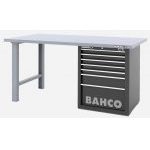 Bahco 1495KH7BKWB18TS Heavy Duty Low Height Steel Top Workbench With 7 Drawer Black Cabinet 1800mm Long