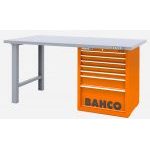 Bahco 1495KH7WB15TS Heavy Duty Low Height Steel Top Workbench With 7 Drawer Orange Cabinet 1500mm Long