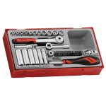 Teng TT1435 1/4" Drive Metric Socket Set in Tool Box Module Tray