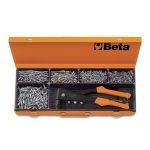 Beta 1741B/C5 Riveting Pliers With 4 Interchangeable Mandrels & 700 Aluminium Rivets