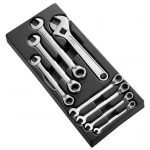 Expert by Facom E111100 7 Piece Ratcheting Spanner &; Adjustable Spanner Wrench Module