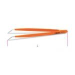 Beta 993PL PVC Coated Bent Thin Knurled Point Pin Spring Tweezers 150mm