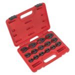Sealey Tools AK5983 15 Piece 3/8" Drive Metric Crow Foot Spanner Set 8-24mm