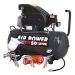 Sealey SAC5020EPK Compressor 50ltr Direct Drive 2hp with Air Accessory Tool Kit