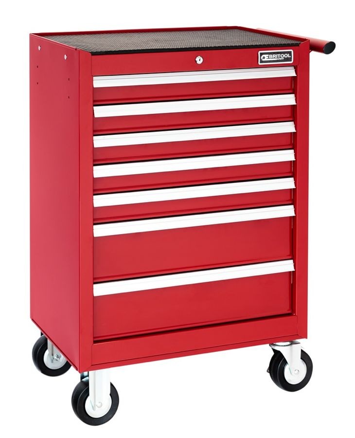 britool e010231b 7 drawer roller cabinet tool box - roll cab - red