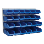 24 x Sealey TPS131 Parts Storage Bins + Back Panel For Garage/Workshop/Shed