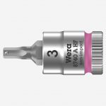 Wera 8740 A HF Zyklop 003332 1/4" Drive Hexagon Bit Socket With Holding Function - 3mm
