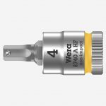 Wera 8740 A HF Zyklop 003333 1/4" Drive Hexagon Bit Socket With Holding Function - 4mm
