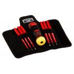Bahco 808062 6 Piece VDE Insulated Interchangeable Ratcheting Screwdriver Set Slotted & Pozi
