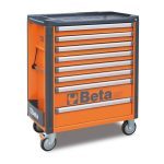 Beta C37/8 8 Drawer Mobile Roller Cabinet - Orange