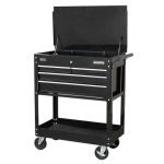 Sealey AP850MB Heavy Duty Mobile Tool &; Parts Trolley With 4 Drawers &; Lockable Top - Black