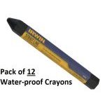 Irwin Strait-Line® 66404 Waterproof Crayons for Oily and Wet Surfaces - Black