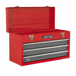 Sealey AP9243BB Tool Chest 3 Drawer Portable with Ball Bearing Slides - Red/Grey