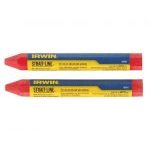 Irwin Strait-Line® 666012 Waterproof Crayons for Oily and Wet Surfaces - Red x 2