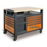 Beta RSC28-O SuperTank10 Drawer Trolley with Wood Worktop - Orange