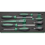 Stahlwille TCS 12 821/8 8 Piece Slotted, Phillips & Pozi Screwdriver Set in Foam Module Tray