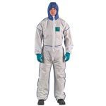 Ansell AlphaTec 1800 Comfort Protective Coverall with Hood and Thumb Loop Large x 10 Suits