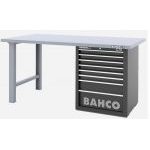 Bahco 1495KH8BKWB18TS Heavy Duty Low Height Steel Top Workbench With 8 Drawer Black Cabinet 1800mm Long