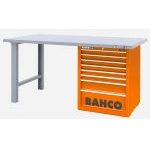 Bahco 1495KH8WB18TS Heavy Duty Low Height Steel Top Workbench With 8 Drawer Orange Cabinet 1800mm Long