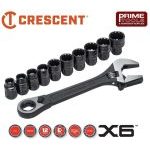 Crescent CPTAW8 11 Piece X6™ Pass-Thru™ Adjustable Wrench Ratchet Set (6in1)