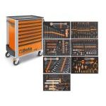 Beta Worker 398 Piece Tool Kit in 8 Drawer Mobile Roller Cabinet - Orange