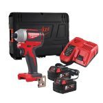 Milwaukee M18 BLID2-502X 18V Brushless 1/4" Hex Impact Driver 2x 5.0Ah Batteries, Charger & Case