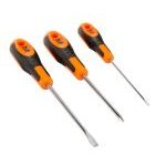 Bahco 600-3 3 Piece Slotted &amp; Phillips Screwdriver Set With Rubber Grips