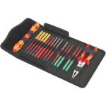 Wera Kraftform Kompakt VDE 17 Extra Slim 1 Tool Finder Insulated Screwdriver Set + Knipex Multi Pliers - 006612