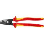 Knipex 95 18 225 StepCut® XL VDE Insulated Cable Shears / Cutters With Step Cut 225mm