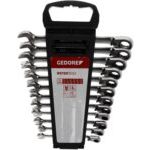 Gedore Red R07205012 12 Piece Ratchet Combination Spanner Wrench Set 8-19mm